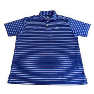 Rhoback Men’s Navy Blue Polo Red White Blue Stripe USA Flag XXL 2XL NWOTs